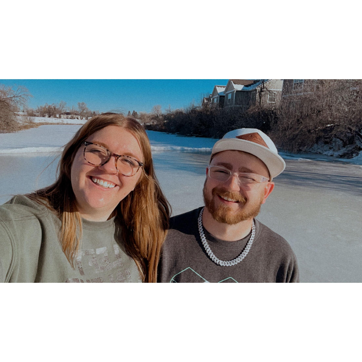 We were playing on a frozen lake!