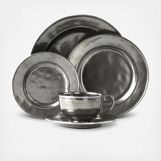 Pewter Stoneware 5-Piece Place Setting, Service for 1