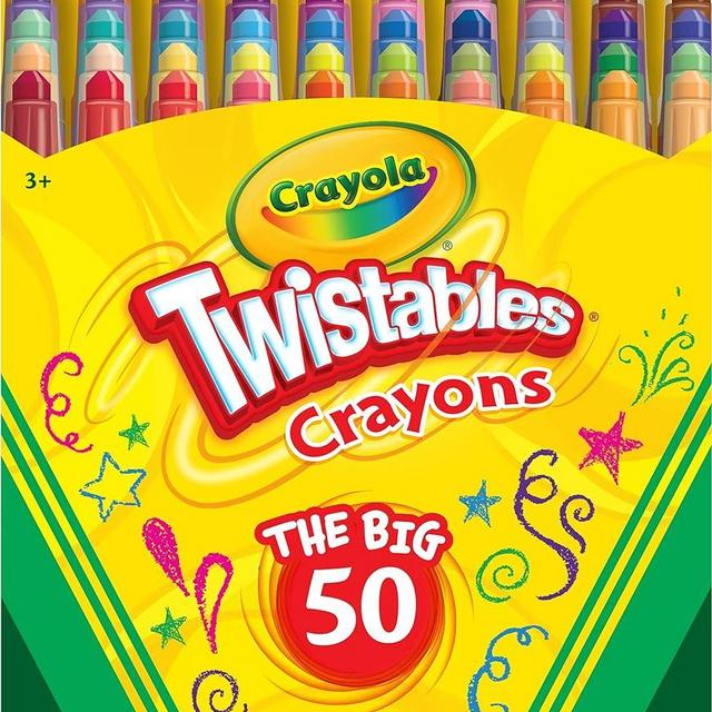 Crayola Mini Twistables Crayons (50 Ct), Kids Back To School Supplies, For Preschool & Kindergarten, Crayons For Toddlers & Kids, Ages 3+