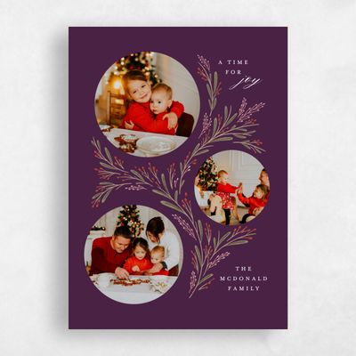 Dark Berry, Purple Holiday Card - Periwinkle