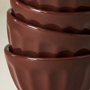 The Latte Stoneware Nut Bowls, Set of 4: Cocoa