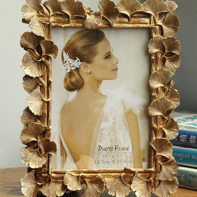 Golden Picture Frames,Silver Photo Frame,Stand Pictures Frames,Horizonal or Vertical Photo Frame,Vintage Leaf Frames,Home Decor,Wedding Gift