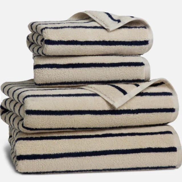 Super-Plush Turkish Cotton Bath Towel Bundle: Striped Midnight