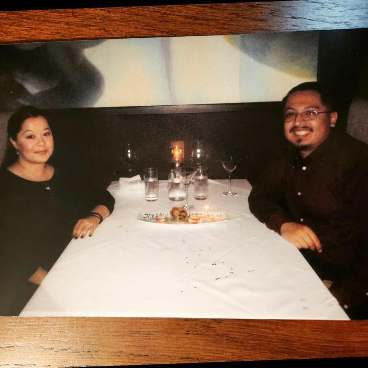 engagement night over a romantic 4th anniversary dinner