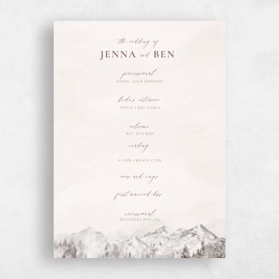 Lavender Mist, Beige Wedding Program - Avalon