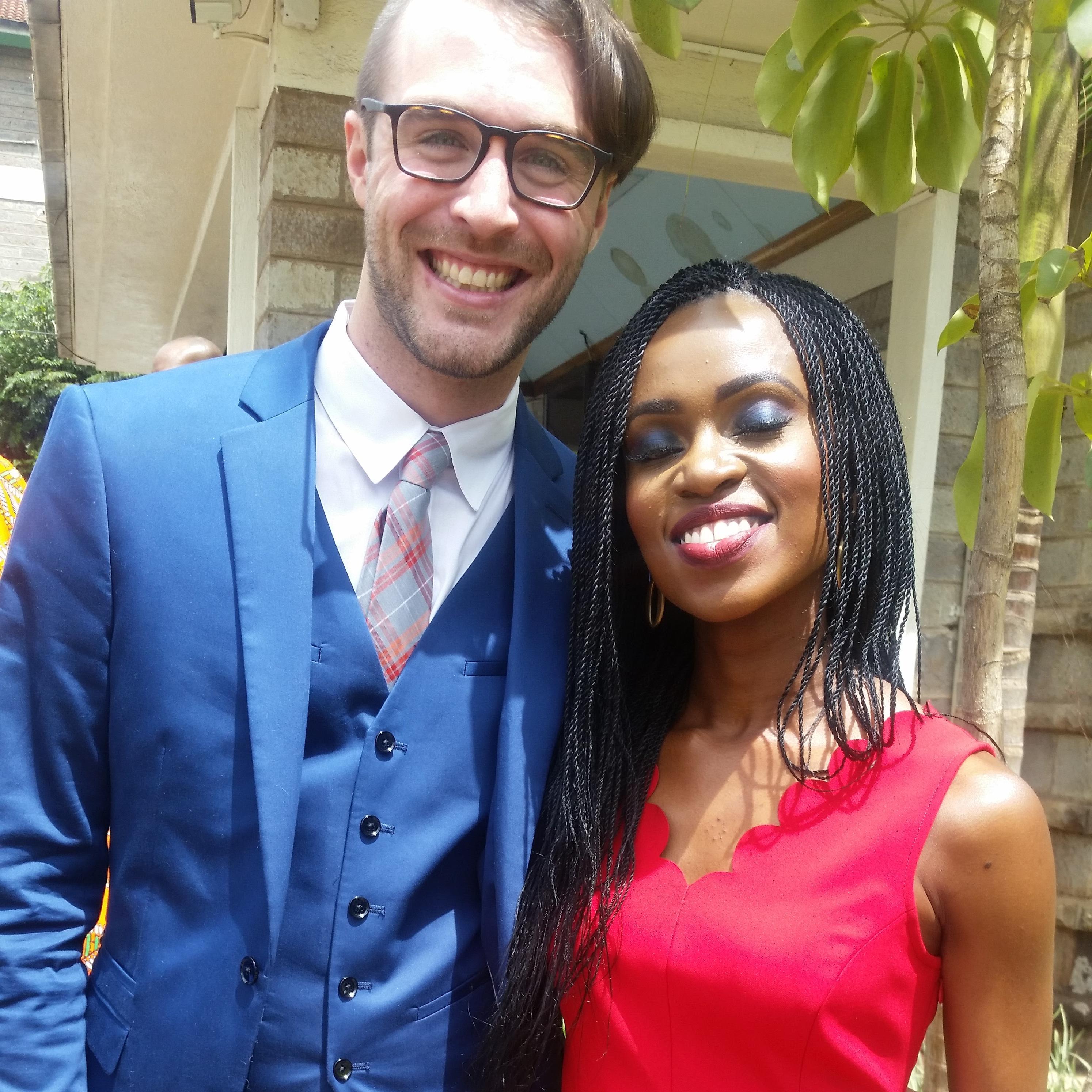 ....At family wedding in Nairobi, Kenya....#Blueandred #BonnieandClyde