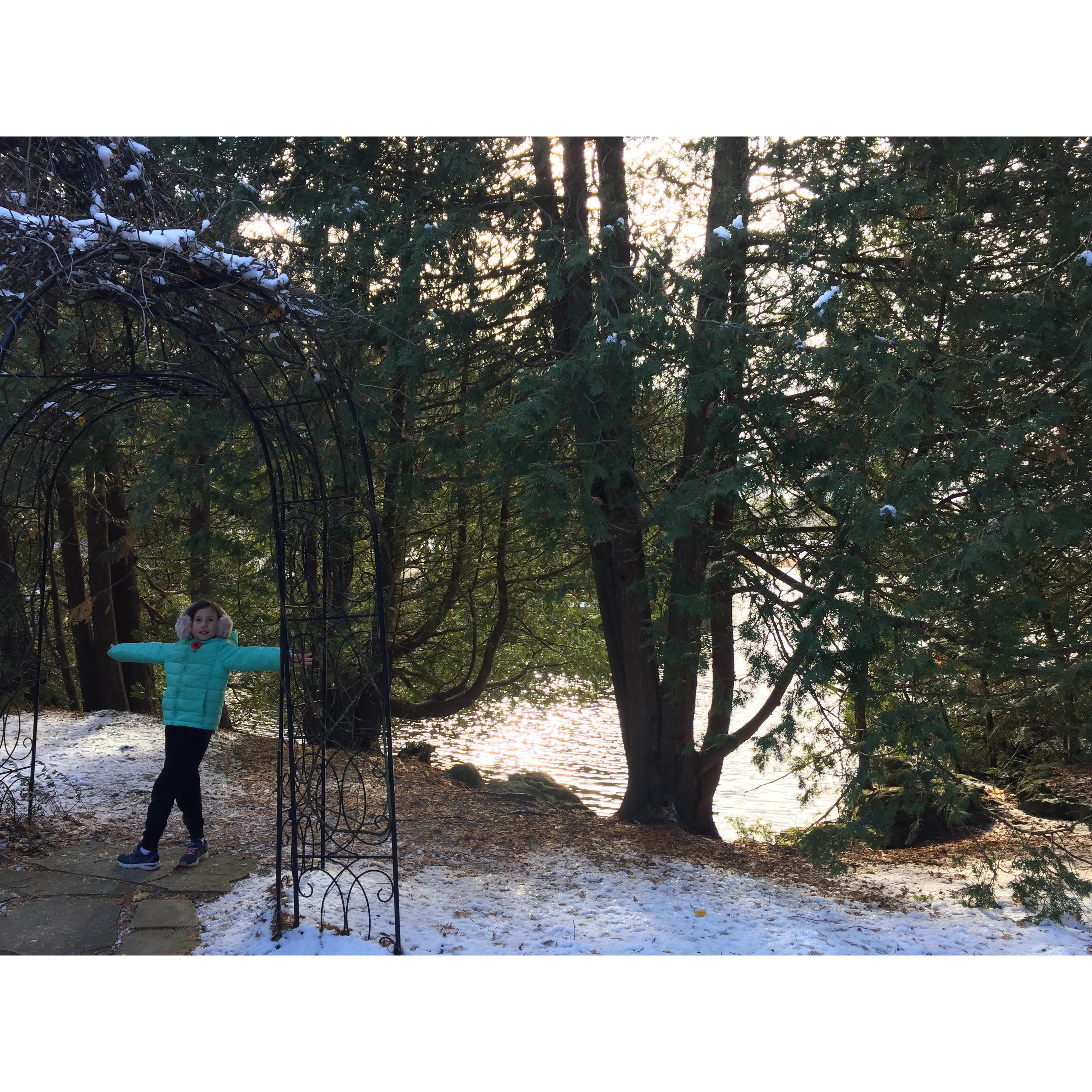 Maddie dancing in the Millcroft forest