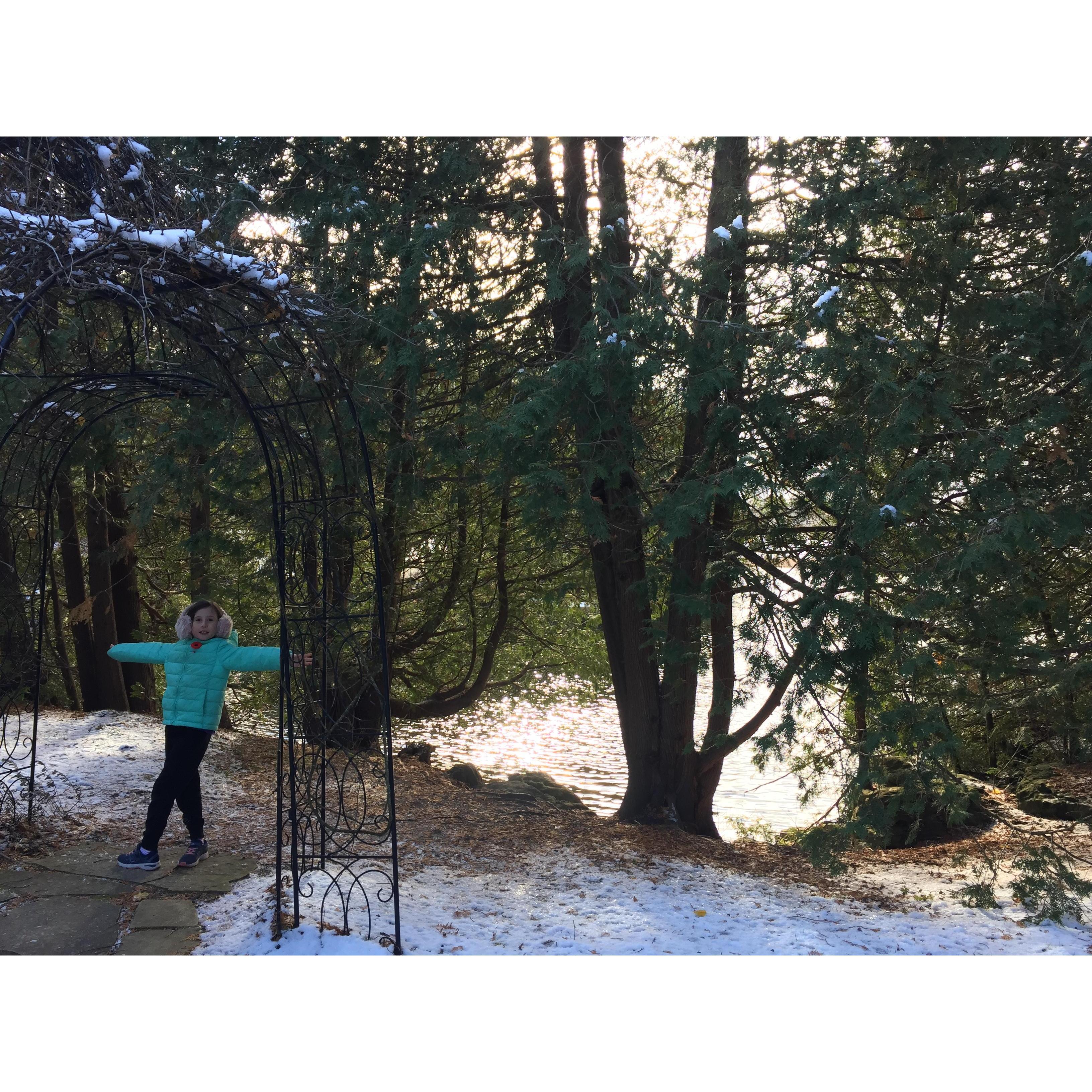 Maddie dancing  in the Millcroft forest