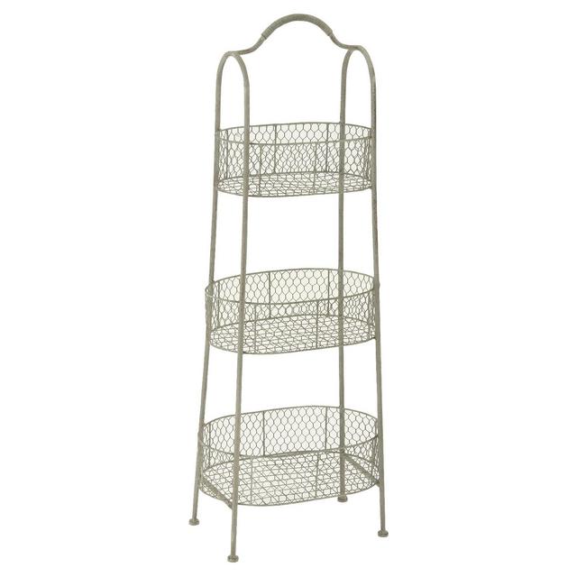 Farmhouse Rustic Iron 3-Tiered Basket Stand (41")- Olivia & May