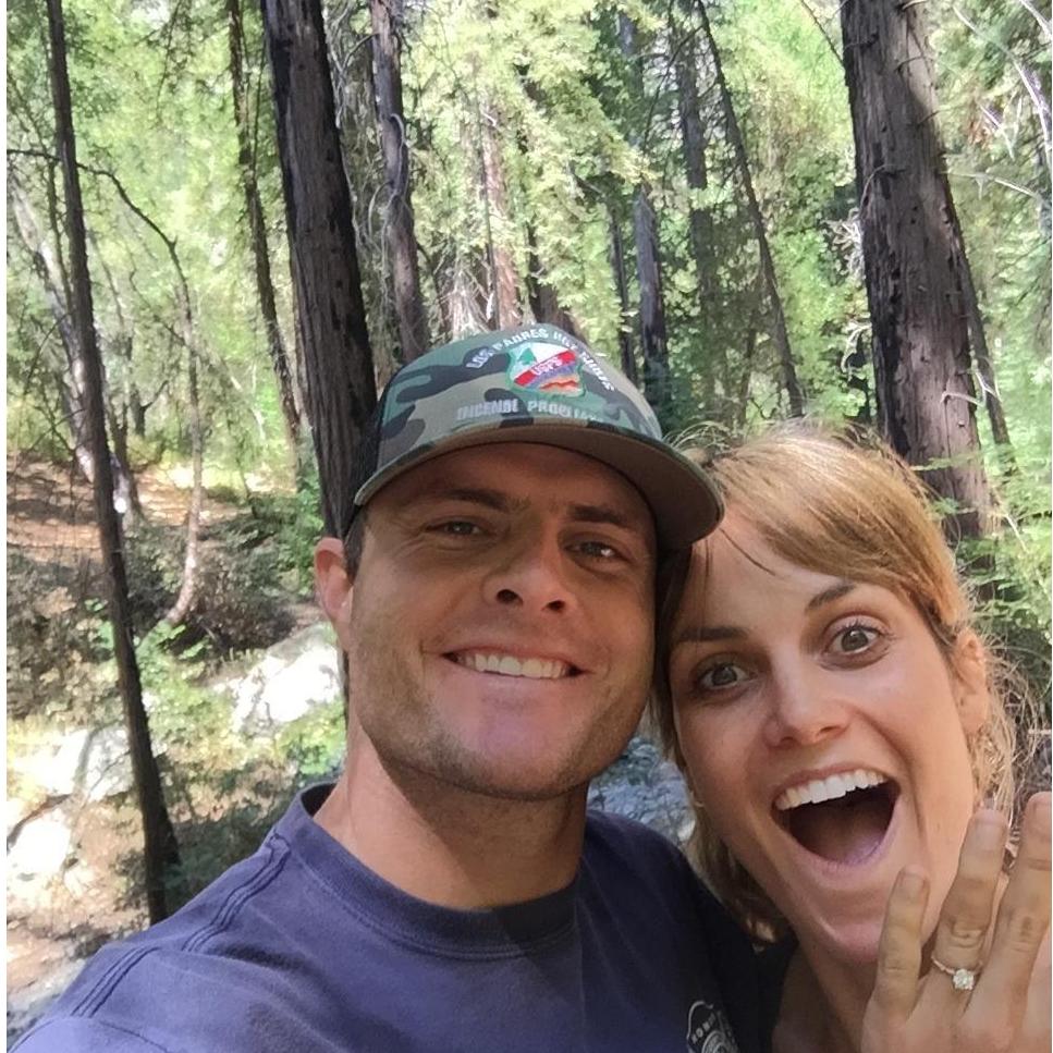 Right after Steve popped the question... Well worth the 10 mile hike :)