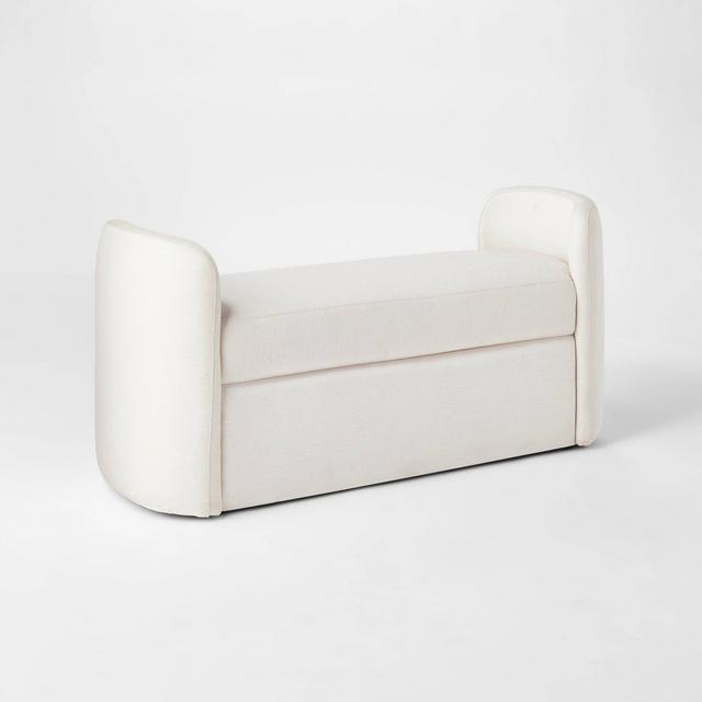 Springdell Rounded Bench Off-White Linen - Threshold™ designed with Studio McGee