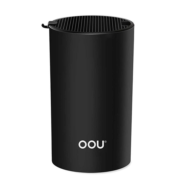 Universal Knife Block Holder, OOU Knife Holder Without Knives,Detachable for Easy Cleaning, Round Knife Holder For Safe, Space Saver Knife Storage,Unique Design Slot to Protect Blades