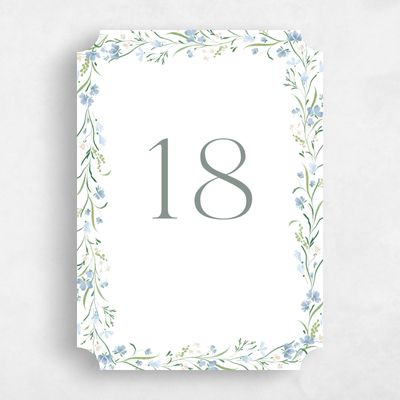 Blue Ticket Wedding Table Number - Mirtillo