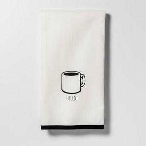 Black Hello Coffee Cup Kitchen Towel - Project 62™