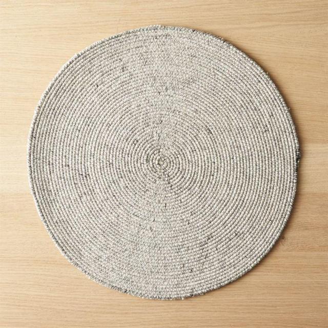 Round Woven Black Placemat
