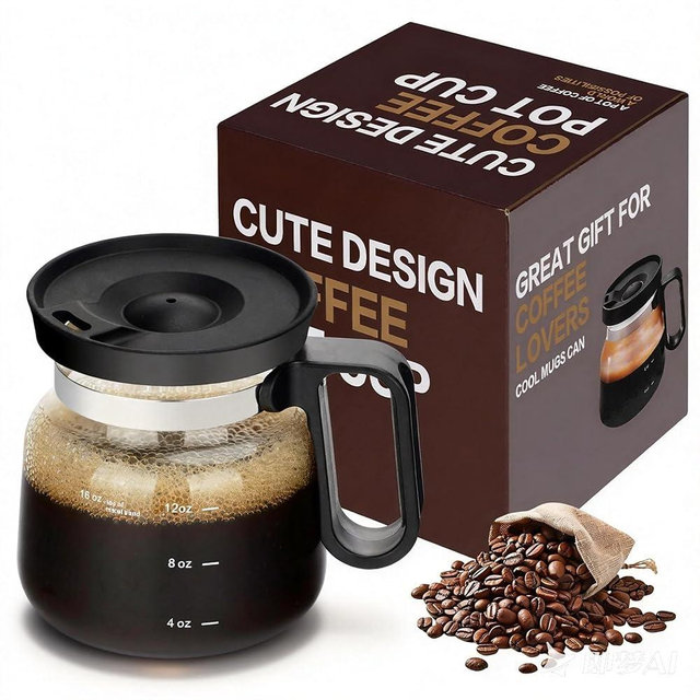 16 Oz Coffee Pot Mug,Mini Coffee Pot Cup,with Spill Proof Lid Heatproof Glass Mug Large Capacity ideal Gift for Coffee Lovers (1pcs)
