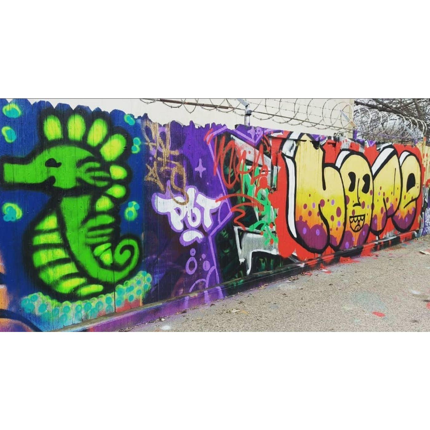 One of our first dates in Dallas Tx. To the spray paint park, Carries first time painting.