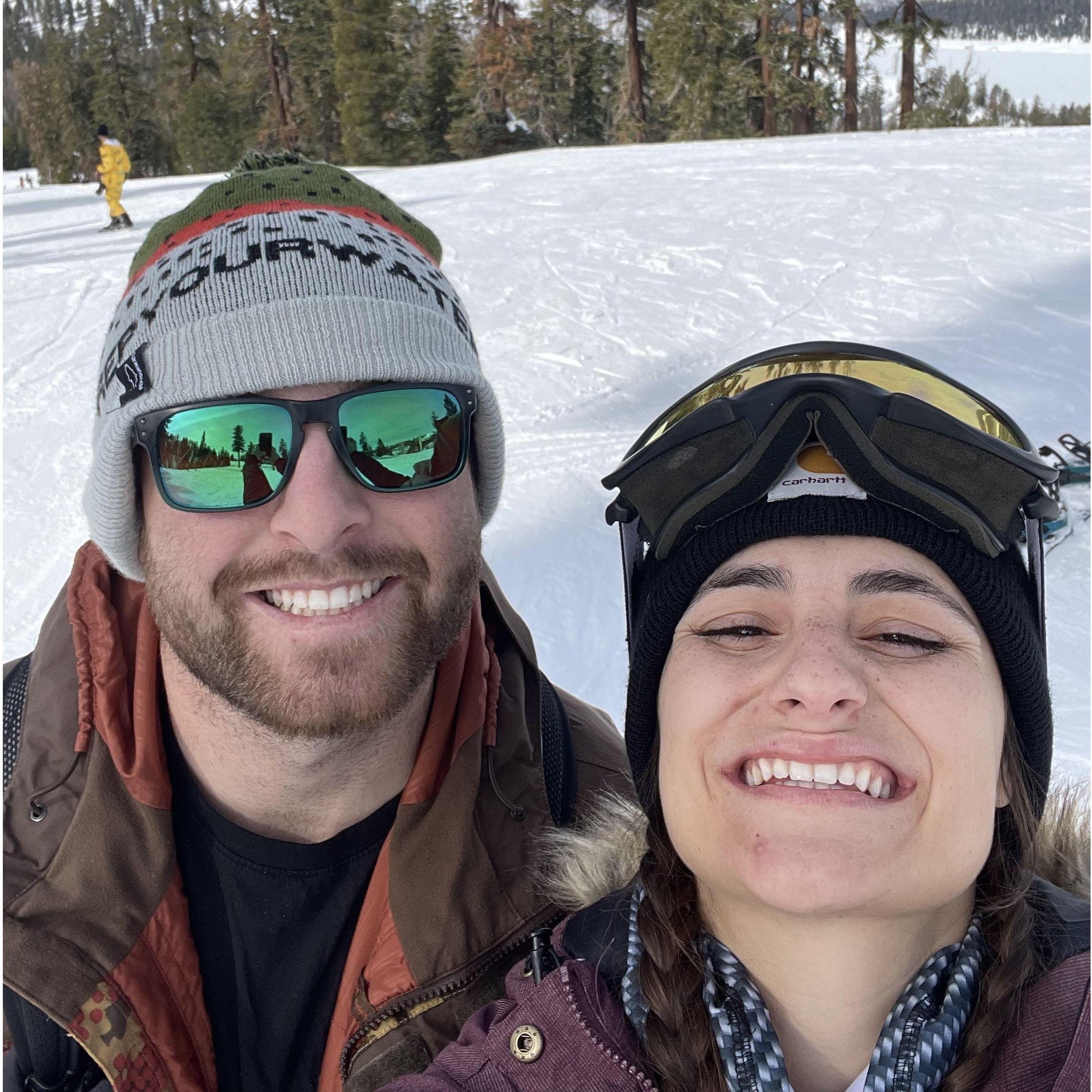 Skiing at China Peak! Yes, this was the day Julia tore her ACL...