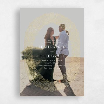 White Wedding Invitation - Isolde Photo Foil