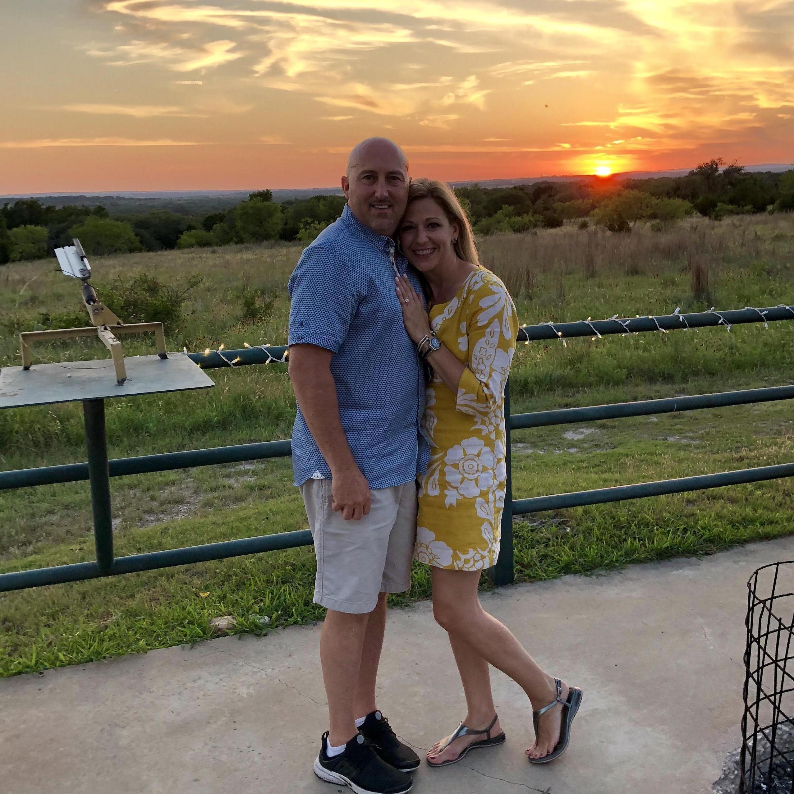 Joy's wedding!  Gorgeous Texas sunset!