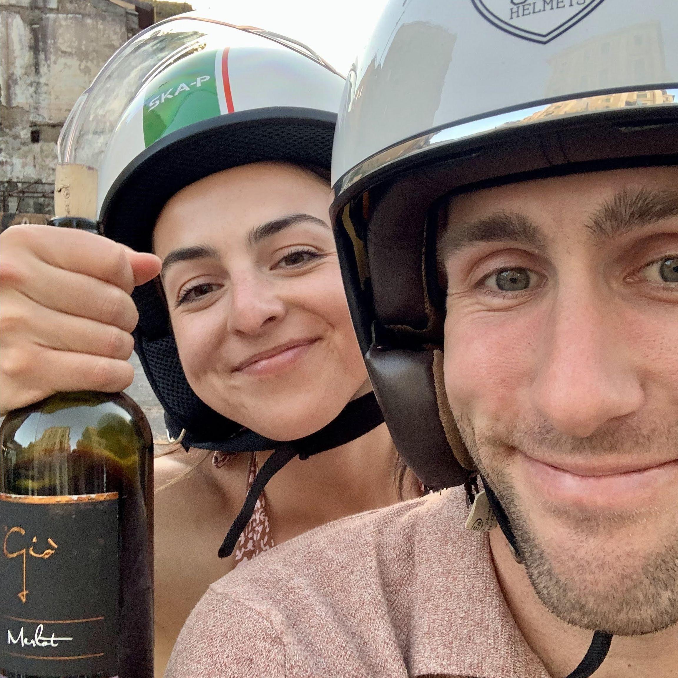 Riding through Rome on a Vespa together - a day we will always remember!