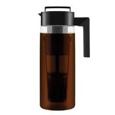 Takeya Tritan Cold Brew Coffee Maker - Airtight Pitcher with Leak-Free Lid - BPA-Free Cold Brew Maker with Silicone Handle - Dishwasher-Safe Pitcher for Homemade Cold Brew - 2 Quart, Black