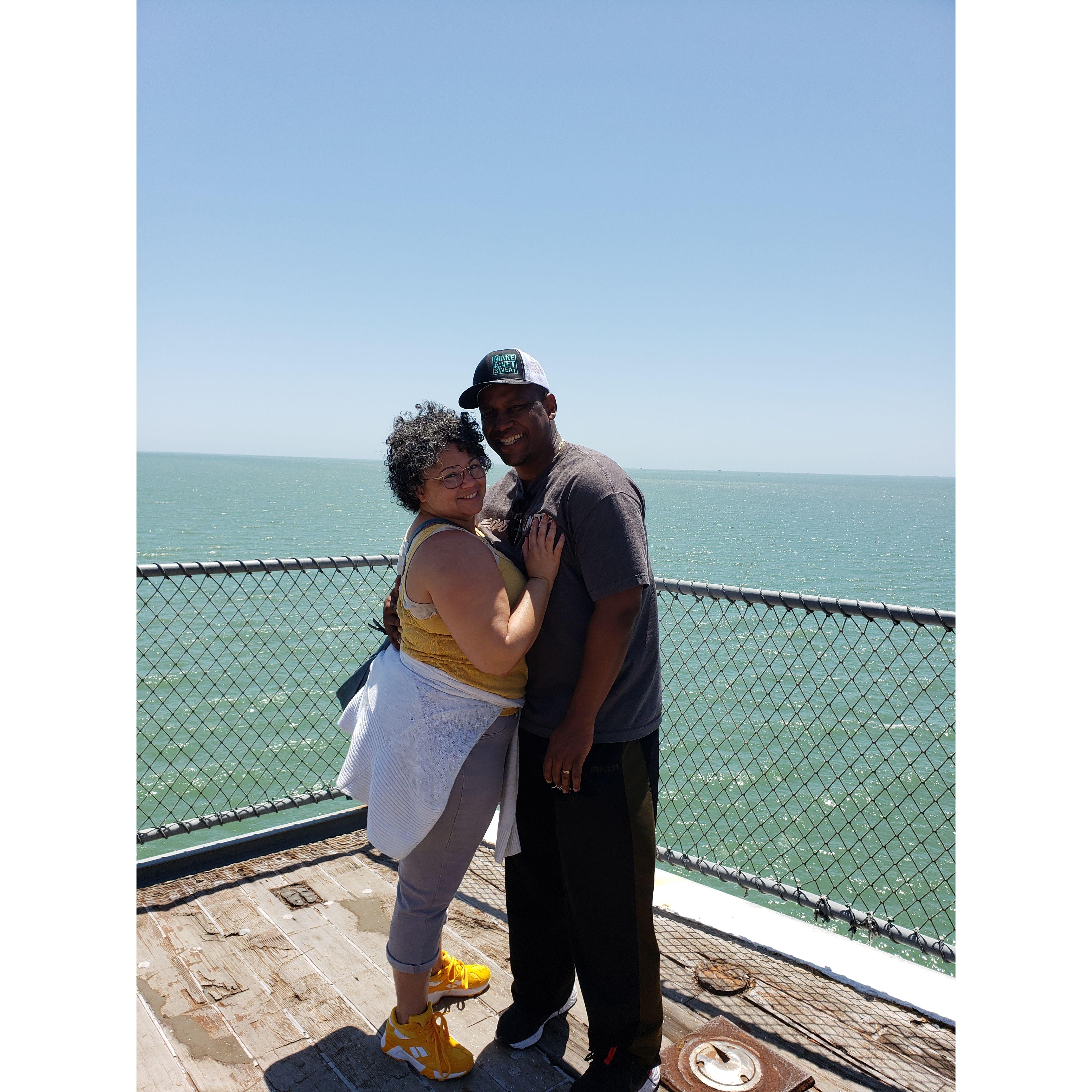 Visiting the USS Lexington that Wanda's uncle served on when he was in the Navy.
