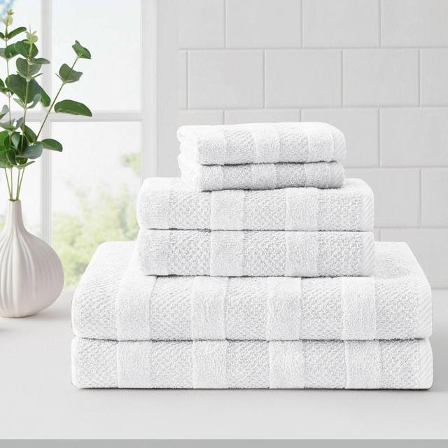 6pc Quick Dry Bath Towel Set White - Cannon