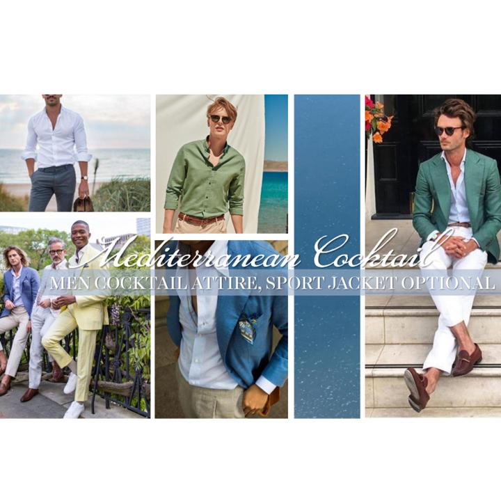 Men’s welcome party attire- sports jacket is NOT necessary