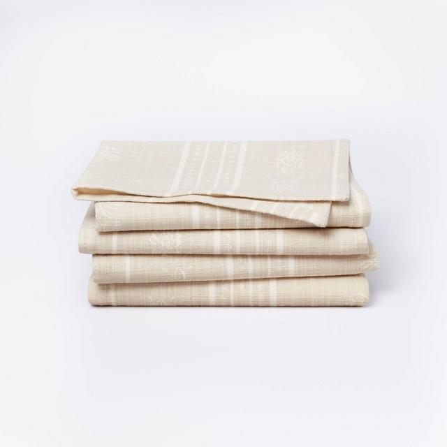 4pk Cotton and Linen Blend Napkins - Threshold™