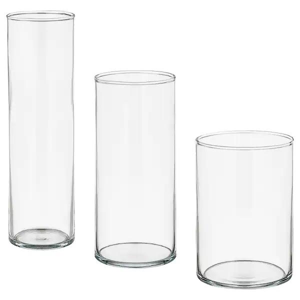 Set of 3 Glass Vases