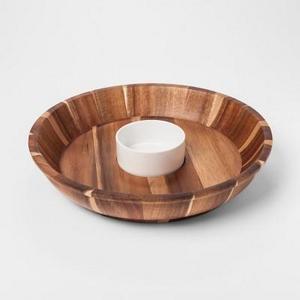 Acacia / Ceramic Chip & Dip Set - Threshold™