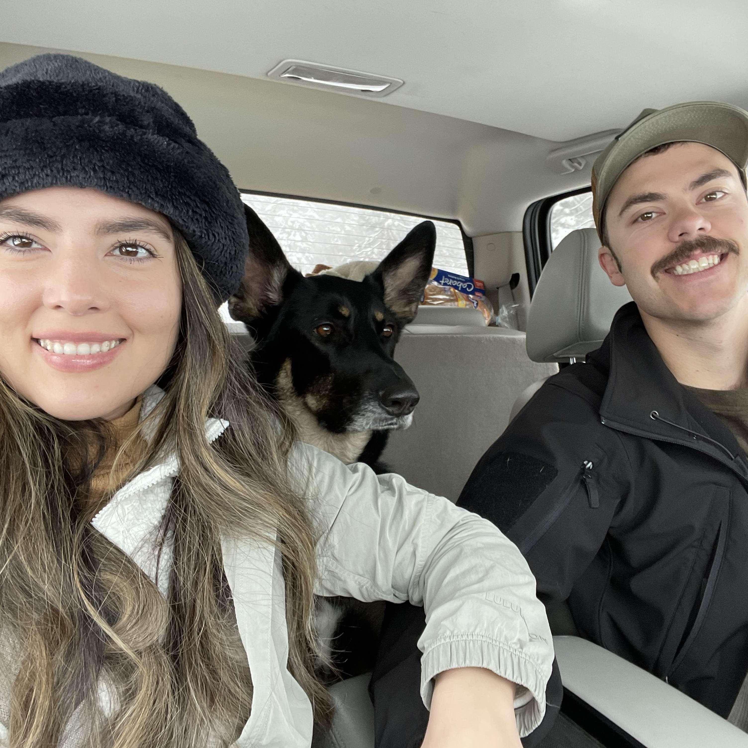 On our way to the snow... No idea he was going to propose