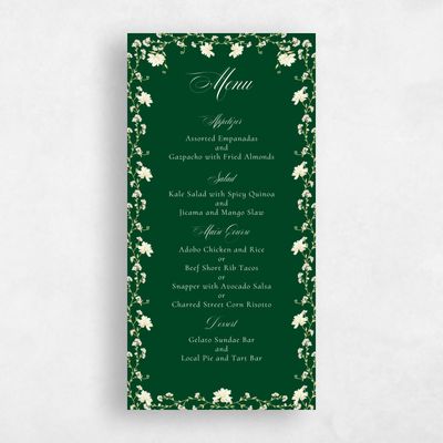 Forest, Green Wedding Menu - Papillon