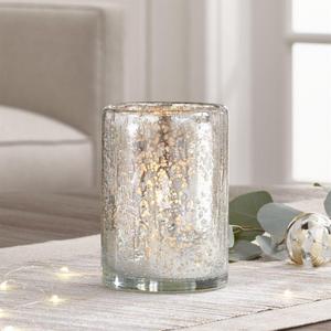 Bubbled Silver Glass Votive Candle Holder