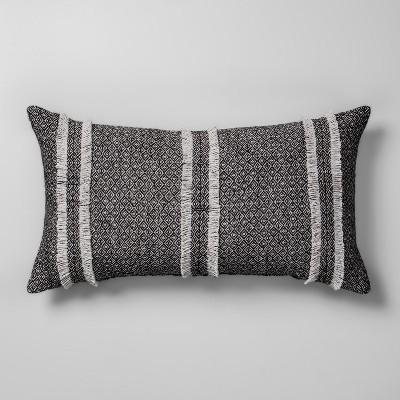 Diamond Jacquard Oversize Lumbar Throw Pillow Gray - Opalhouse™