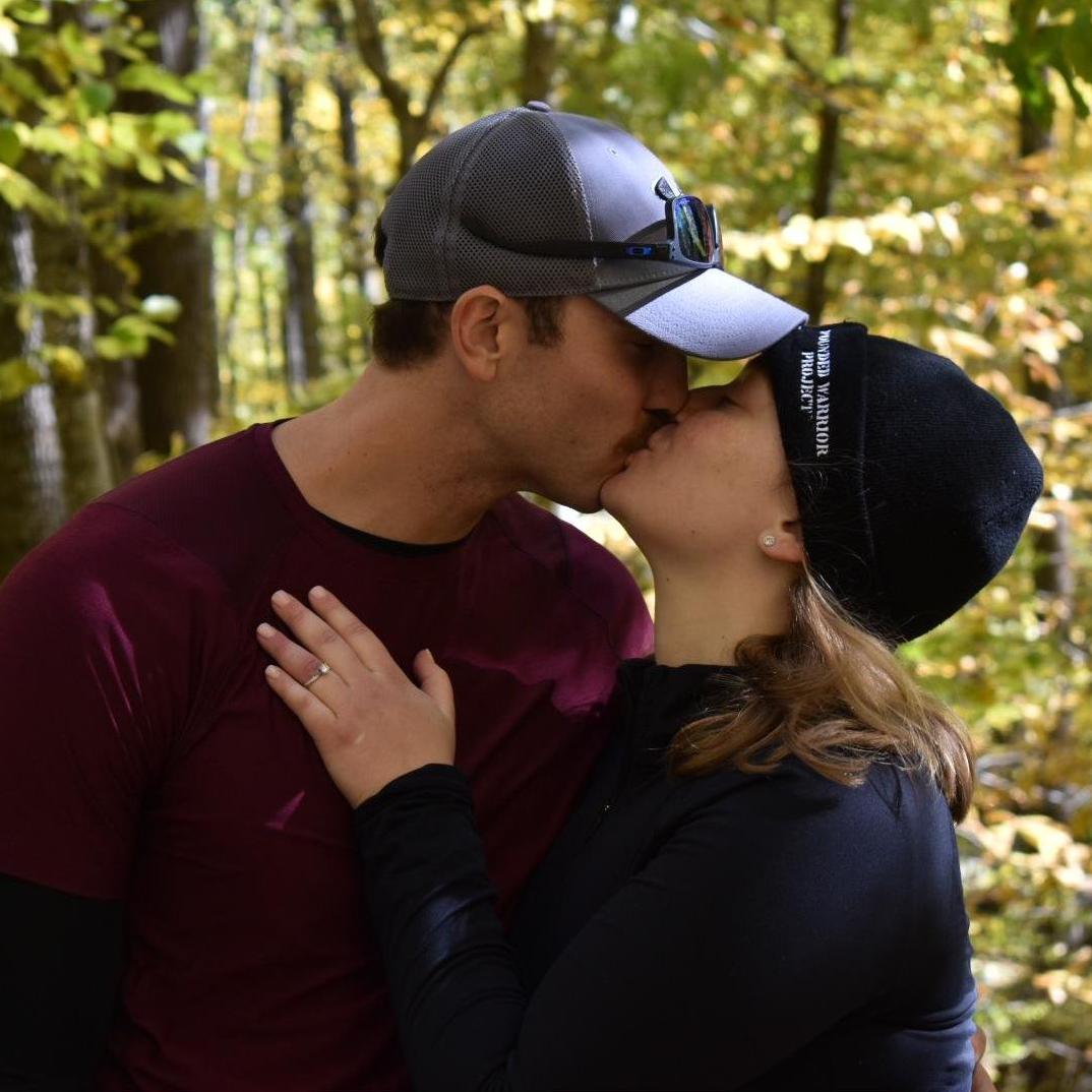 After Stephen proposed, I made him put the ring back in the box until we hiked down the mountain.  I was paranoid about getting it dirty!  This was right after we stopped so he could put it back on.