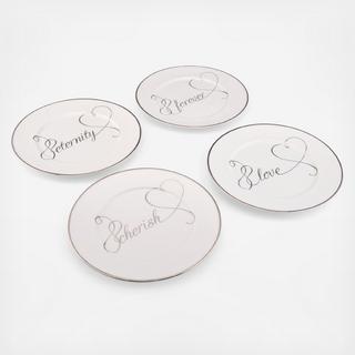 Love Story Appetizer Plate, Set of 4