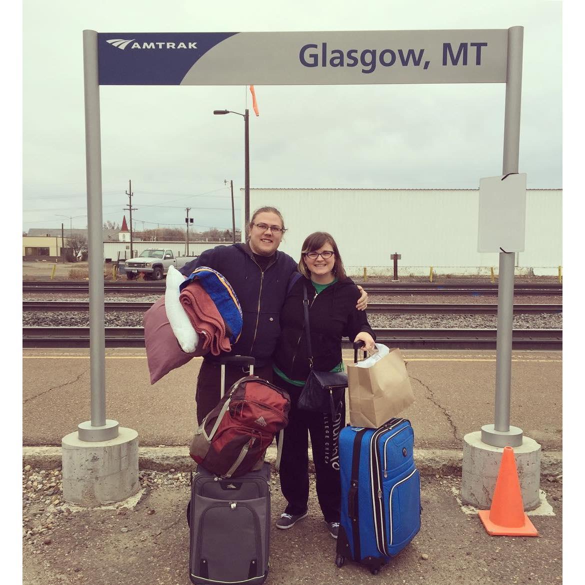 Brent's first trip home to Montana with me, via Amtrak.