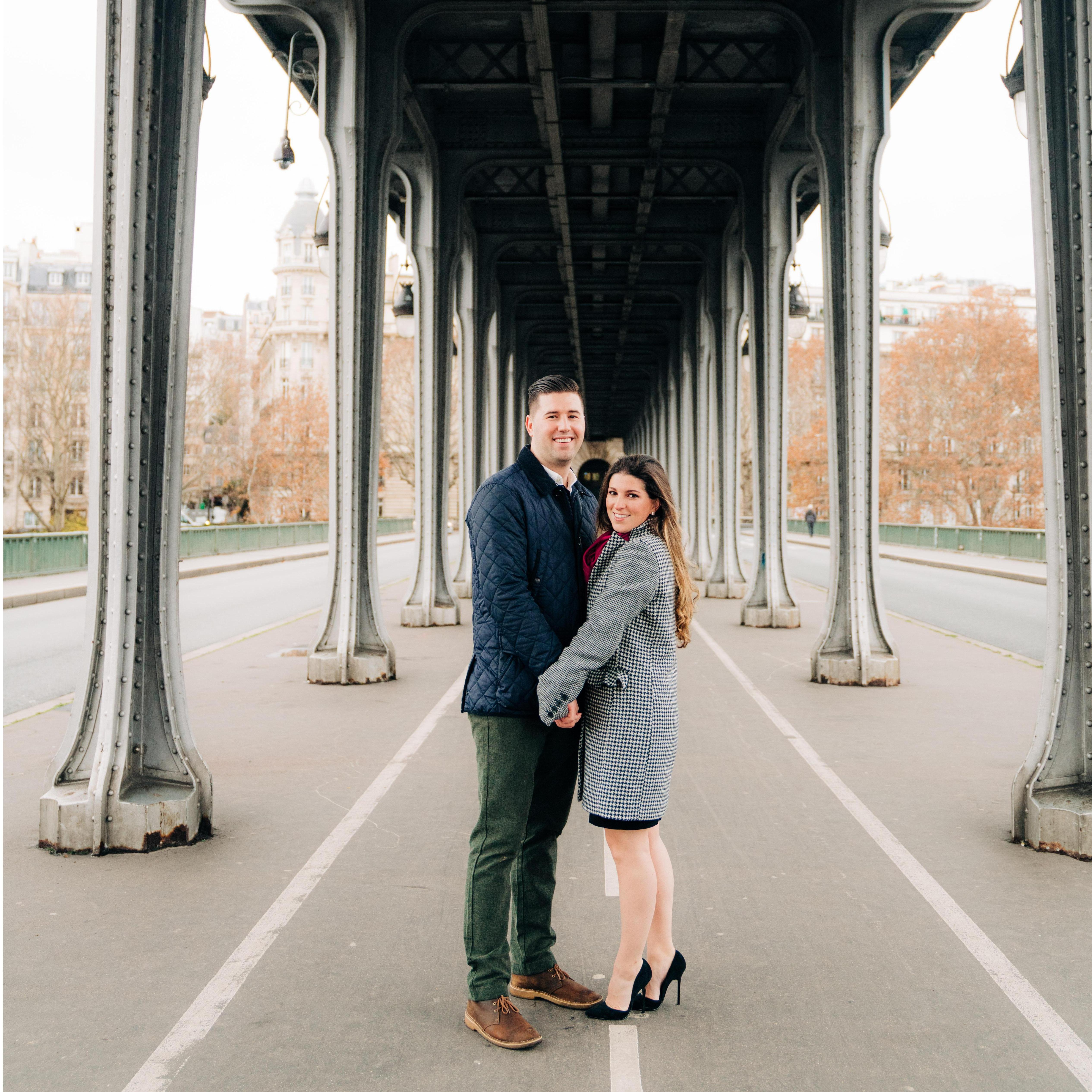 Matt popped the question in Paris, on the Pont de Bir-Hakeim ("Inception" Bridge)- what a dream!
