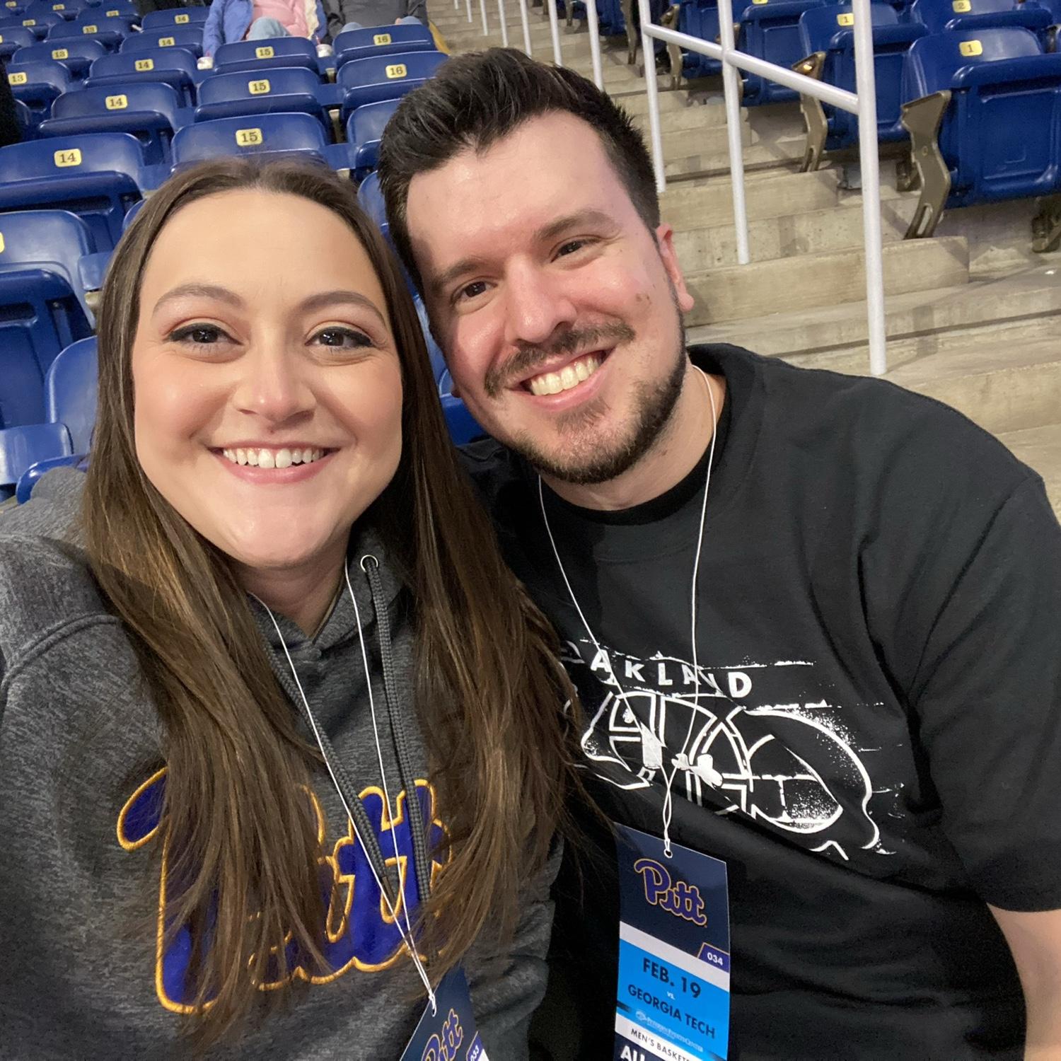 One of our first dates was of course a Pitt basketball game!
