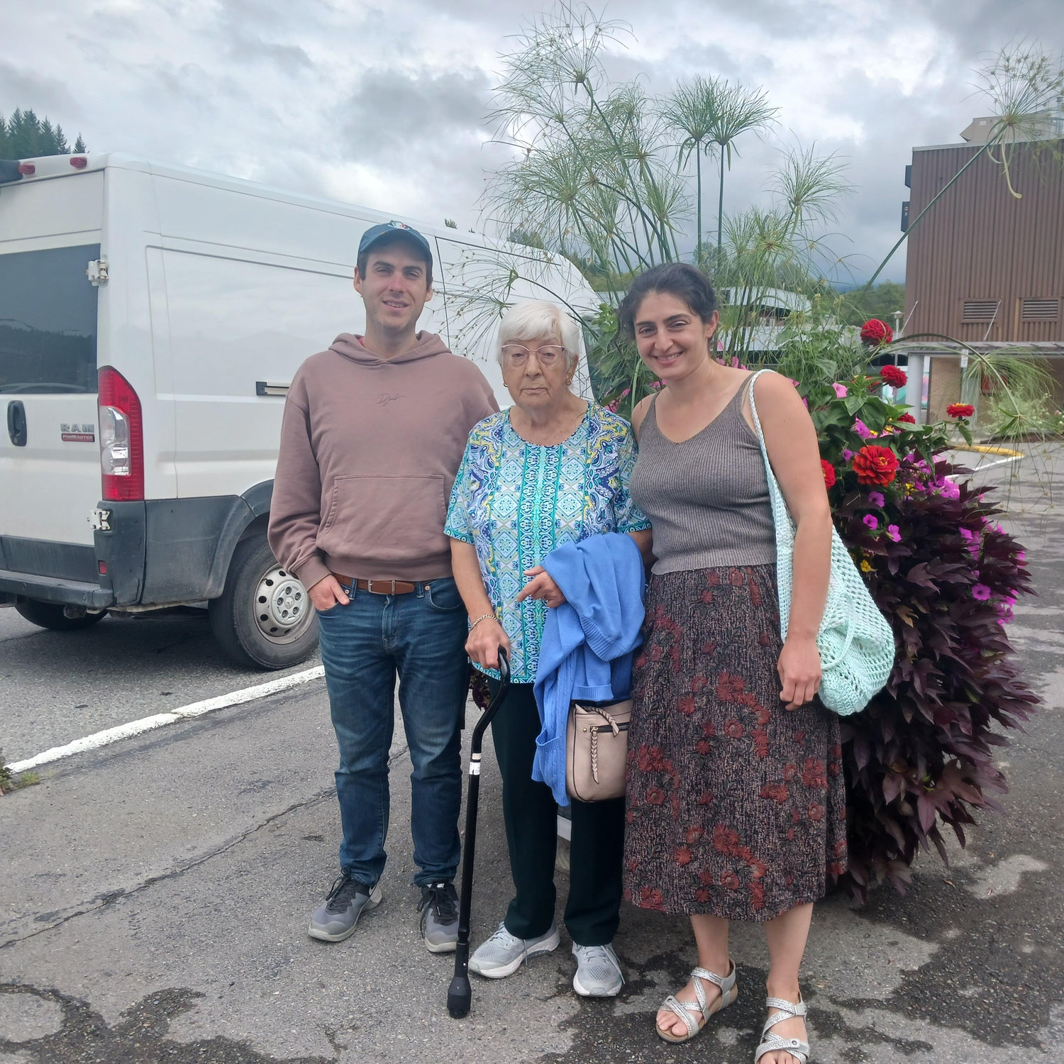 With Gina's grandma.