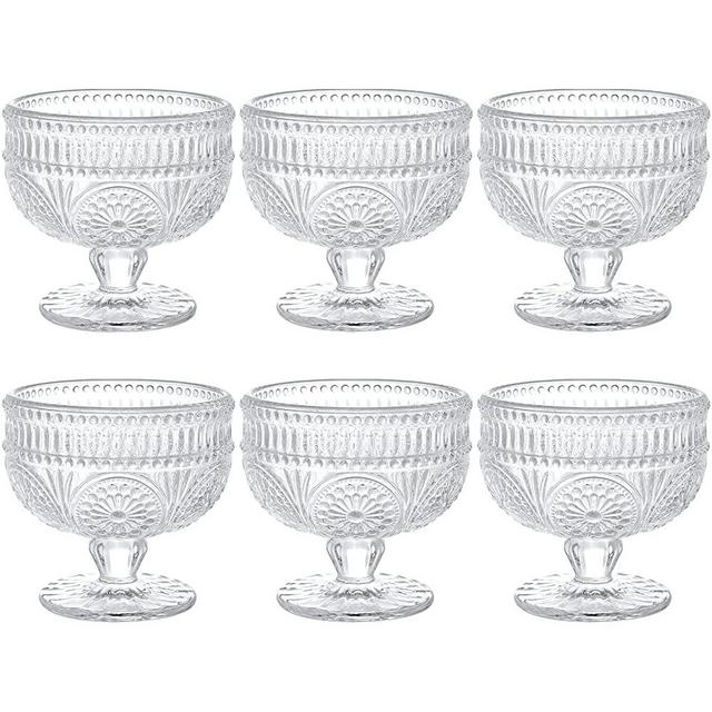 Kingrol 6 Pack Glass Dessert Bowls, oz Mini Trifle Bowls, Glass Serving Bowls for Ice Cream, Fruit, Pudding, Snack, Cereal, Nuts