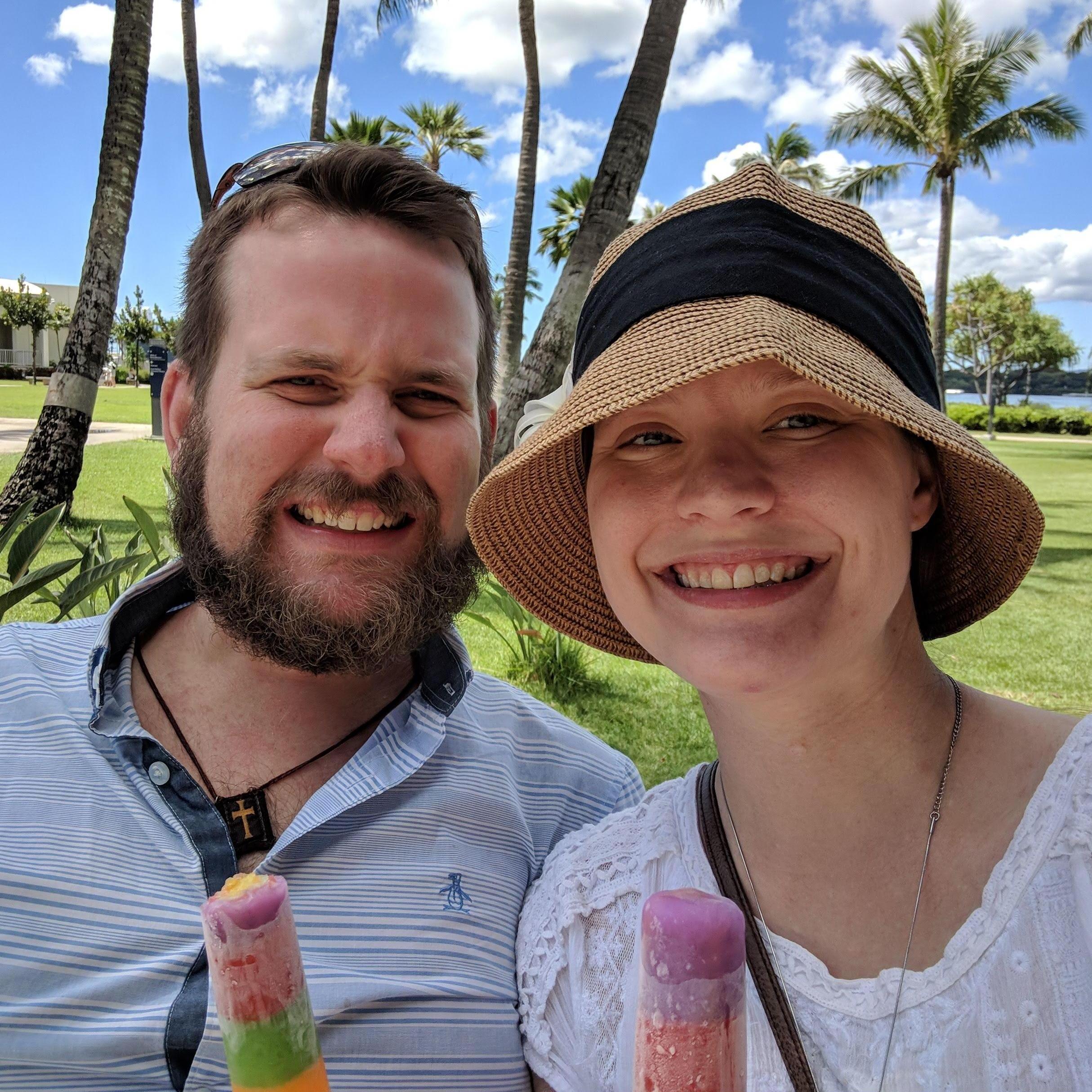 Enjoying popsicles in Hawaii (October 2018)