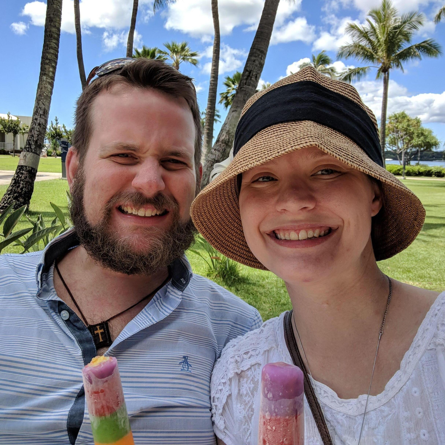 Enjoying popsicles in Hawaii (October 2018)