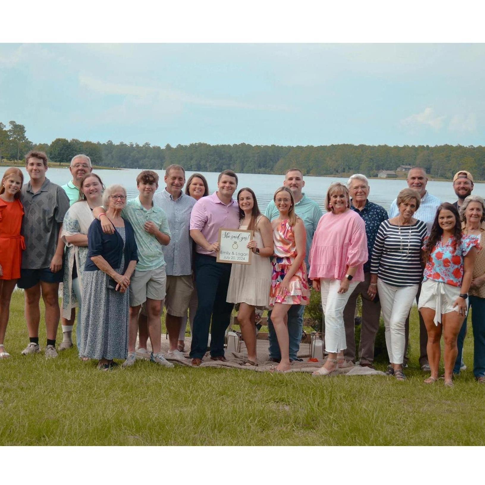 Emily was so surprised and excited to have both her and Logan's families surrounding them on their engagement day!
