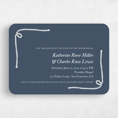 Blue Rounded Wedding Invitation - Providence Corner