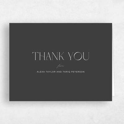 Dark Charcoal, Grey Wedding Thank You - Nash Landscape