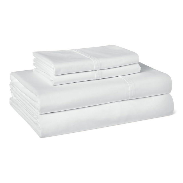 Amazon Basics Soft Organic Cotton Sheet Set with 2-Pieces Pillowcase, White, King