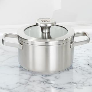 Leo Graphite Stainless Steel Stockpot with Glass Lid